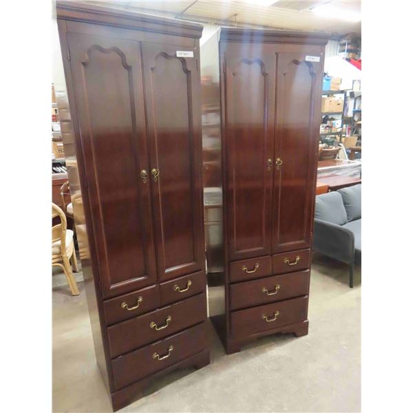 Nice Matching Pair of Carleton Cherry by Drexel Armoires 17" x 25" x 78"