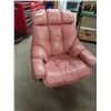 Image 1 : Very Comfy Salmon Colored Leather Look Reclining Chair