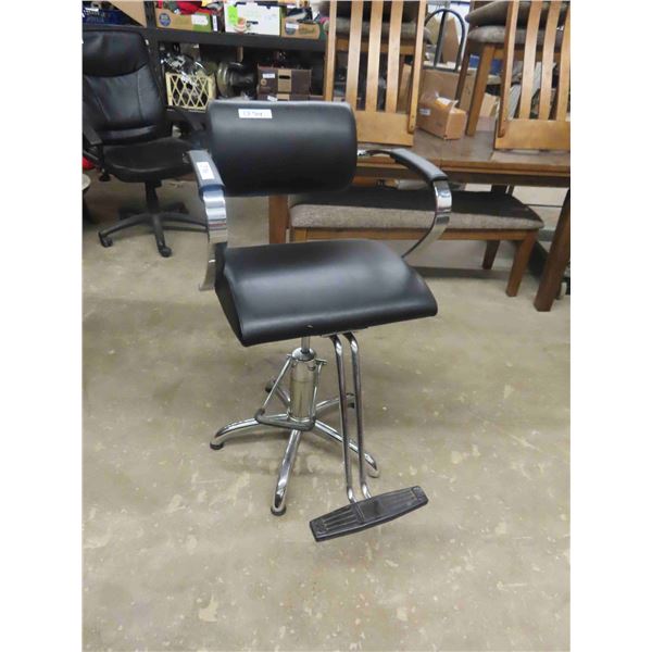 Heavy Chrome Base Salon Chair with Adjustable Height Foot Pump + Vinyl 