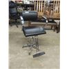 Image 1 : Heavy Chrome Base Salon Chair with Adjustable Height Foot Pump + Vinyl 