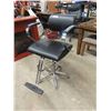 Image 2 : Heavy Chrome Base Salon Chair with Adjustable Height Foot Pump + Vinyl 