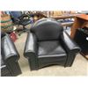 Image 3 : Pair of Big Black Leather Look Arm Chairs