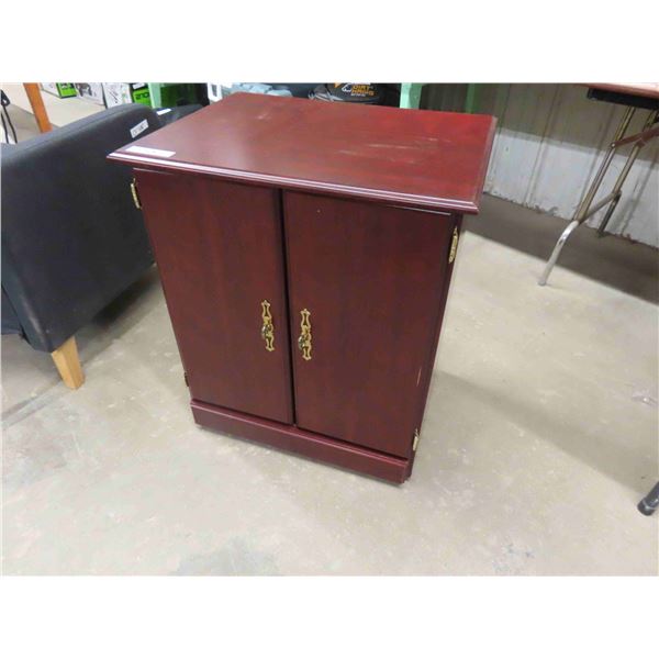 Modern Solid Wood Rolling 2 Door Cabinet / Shelf 19.5" x 25.5" x 30"