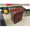 Image 2 : Modern Solid Wood Rolling 2 Door Cabinet / Shelf 19.5" x 25.5" x 30"