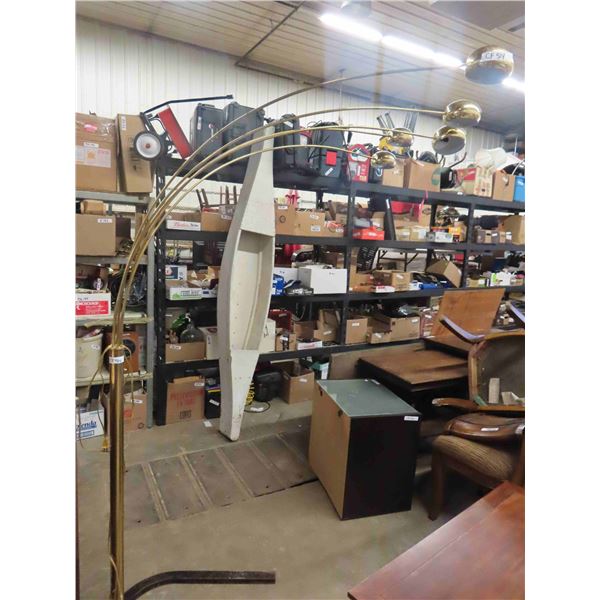 5 Headed Brass/ Copper Arc Lamp with Heavy Horse Shoe Base