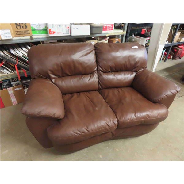 2 Seater Leather Look Couch 62  Wide