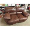 Image 1 : 2 Seater Leather Look Couch 62" Wide