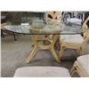 Image 5 : 5 pc Wicker Patio Set with Cushion Seats - Heavy Glass on Table 27" x 40" x 56"