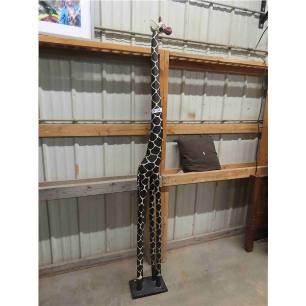 79" Wooden Ornamental Giraffe