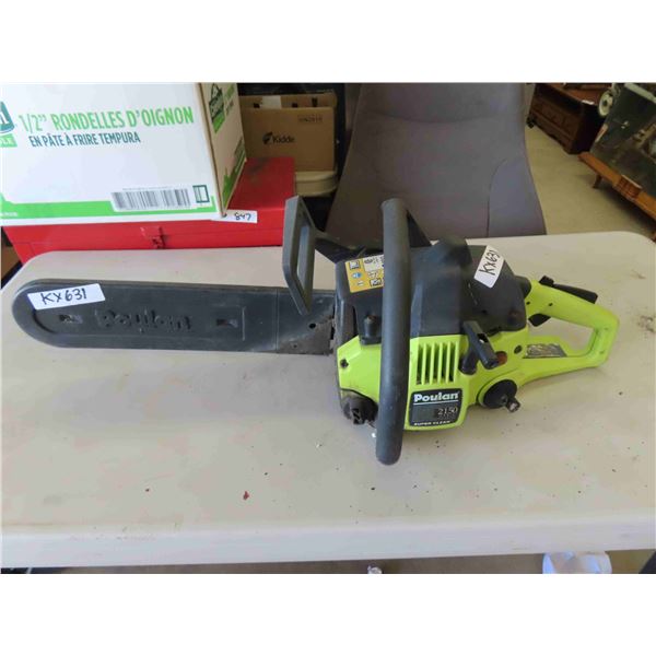 Poulan Model 2150 Gas Powered Chainsaw 16" Bar - Has Compression, Not Running