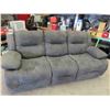 Image 1 : Cloth Couch with Power Reclining Ends 86" Wide