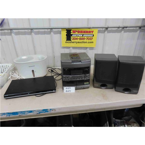 Pioneer Compact Stereo System Toshiba DVD Player, Honeywell Humidifier