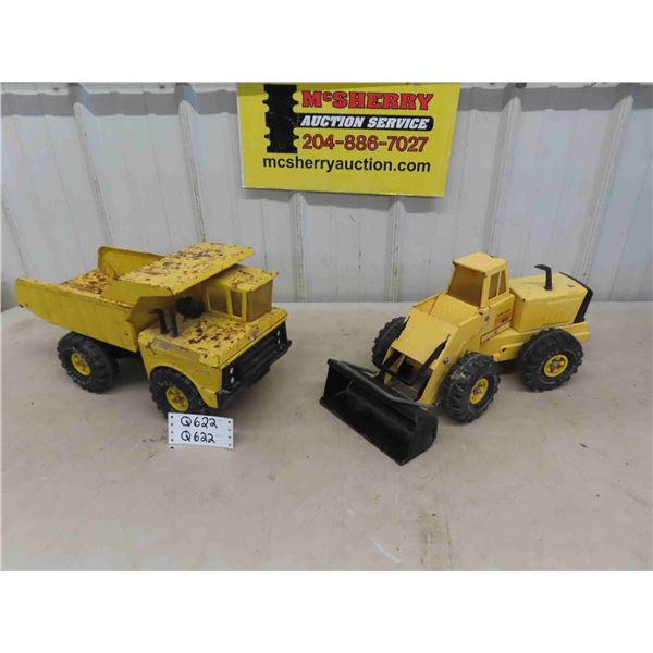 Large Metal Tonka Dump Truck + Front Loader