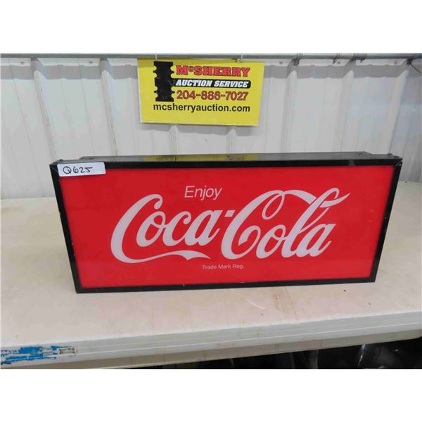 Plastic Face Metal Framed Coca-Cola Light Up Sign - Does NOT Light Up 4  x 12  x 28 