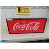 Image 1 : Plastic Face Metal Framed Coca-Cola Light Up Sign - Does NOT Light Up 4" x 12" x 28"