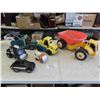 Image 1 : Plastic + Metal Sandbox Toys ; Dump Truck, Tow Truck, Cement Truck, plus others