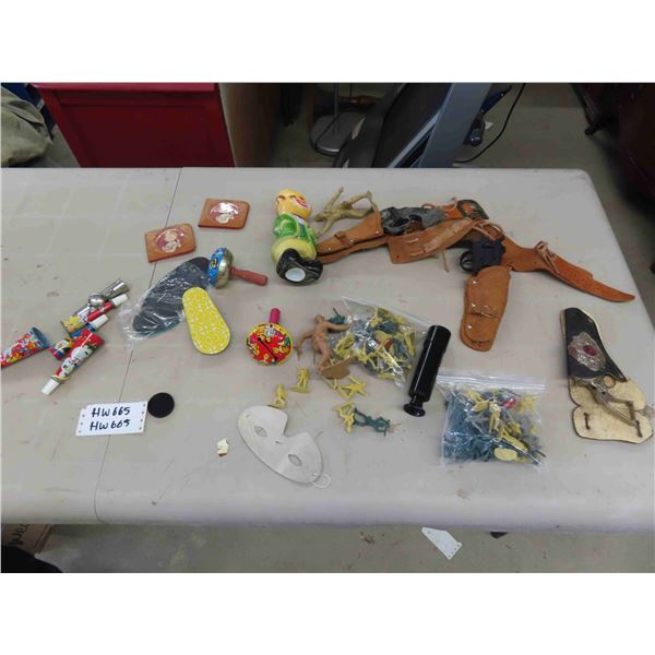 Cool Old Toys : Tin Noise Makers, Clown Bank, Toy Guns + 