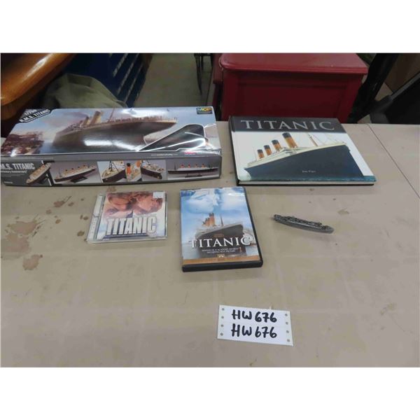 Titanic Memorbilia , Model Kit , Book, DVD , CD , Pewter Figure 