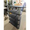 Image 3 : 5 Tier Shelf , Modern Stereo Stand 36 1/2'' Tall x 19 1/2'' Deep x 26 