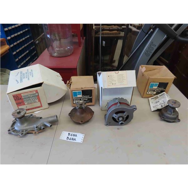 New Old Stock Parts - 3 Water Pumps , 1 Alternator - See Pics for