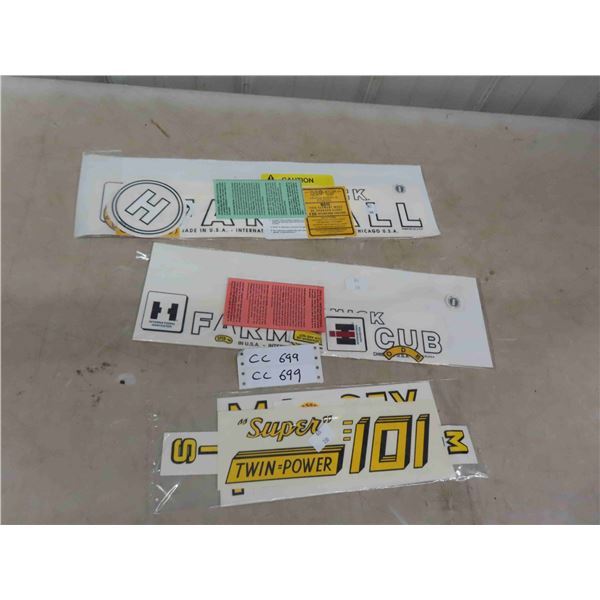 3 New Tractor Decal Kits : International Farmall H , International