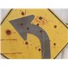 Image 3 : Older Metal Embossed Traffic Curve Sign 24" x 24" 