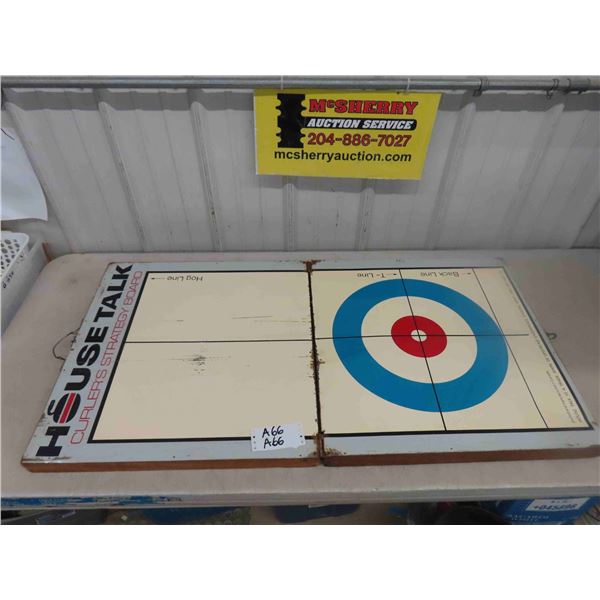 Metal Folding House Talk Curlers Strategy Board 24" x 46" 