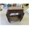 Image 1 : Small Table with Drawer / Magazine Stand 14.5" x 24" x 26" 