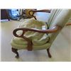Image 5 : Vintage Looking Chair with High Back + Wooden Arms - Seat Cushion Needs New Filler
