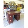 Image 2 : Vintage Vanity / Make Up Desk with Mirror - Solid Wood 63" to Top of Mirror - 19" x 40" 