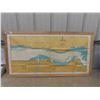 Image 1 : Large Maps of Prescott Lower Lakes Terminal Mounted to Wood 26" x 50" 
