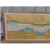 Image 4 : Large Maps of Prescott Lower Lakes Terminal Mounted to Wood 26" x 50" 