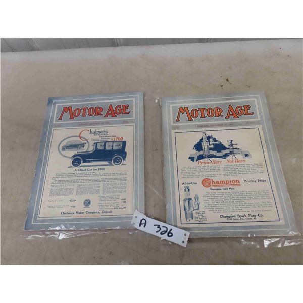 (2) 1915 Rare & Cool!  Motor Age Magazines - Good Condition