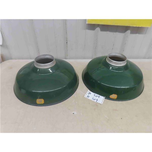 2 Service Station Porcelain Light - Shade Base 16" Wide