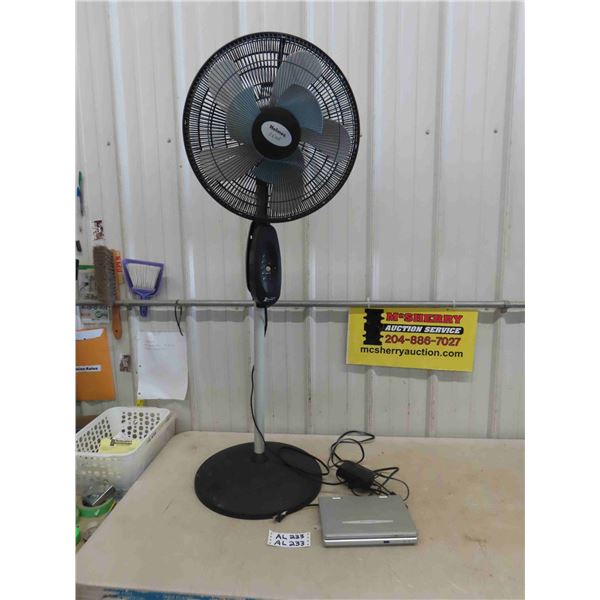 Holmes Floor Model Fan with Polaroid DVD Player