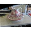 Image 1 : Pitcher + Basin - England China - has Chip but Nice Display
