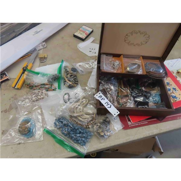 Jewellery Box with 20 Necklaces, Ring Watch, Earrings, Brooch, 