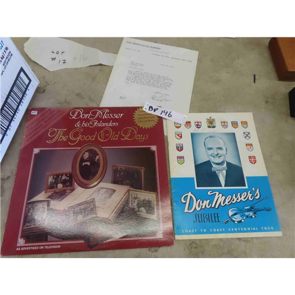  Don Messer Record Book & Letter
