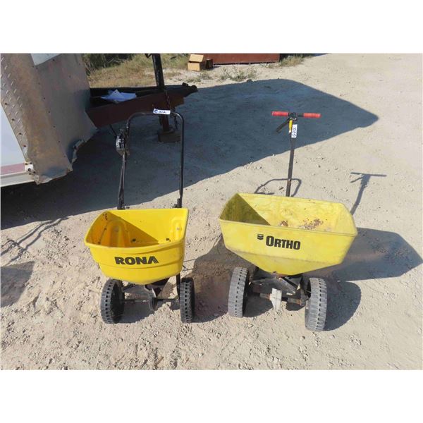 2 Rolling Lawn Seeder Broadcasters ; Rona + Ortho