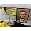 Image 3 : Mink/ Fox Fur Stole, Crystal Lamp, Vase, Flea Market Sign, 'Cool' Abe Lincoln Picture,