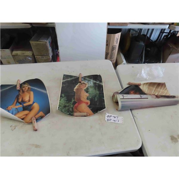 6 Nudie Posters - Showing Some Age to Them