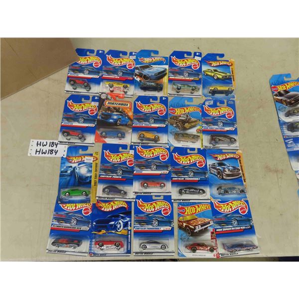 19 Hot Wheels + 1 Matchbox - All Mopar Die Cast Cars New on Cards