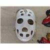 Image 2 : Vintage Hockey Goal Stick, Framed Picture of Seals Goalie, vintage Goalie Mask, 1970's