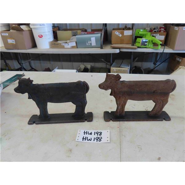 2 Cow Boot Scrapes - Cast Iron , 10"