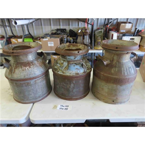 3 Vintage Cream Cans