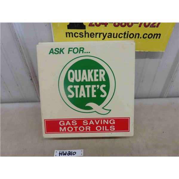 Quaker State Plastic Sign Face From Light Up Sign 4" x 14" x 15" 