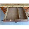 Image 4 : Nice Vintage Wooden Bakers Table with Small Drawer + Large Flour Drawer 