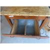 Image 5 : Nice Vintage Wooden Bakers Table with Small Drawer + Large Flour Drawer 