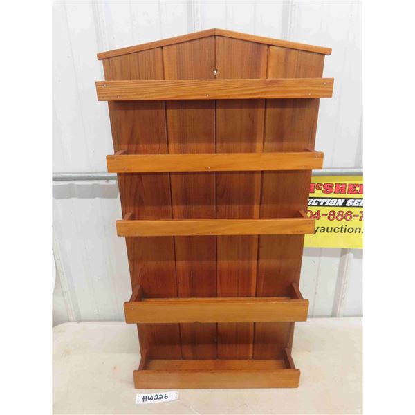 Home Made Wooden Display Shelf 17" x 33" 