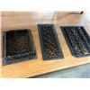 Image 5 : 3 Cast Vintage Heat Register Grates - Biggest 13" x 16" 